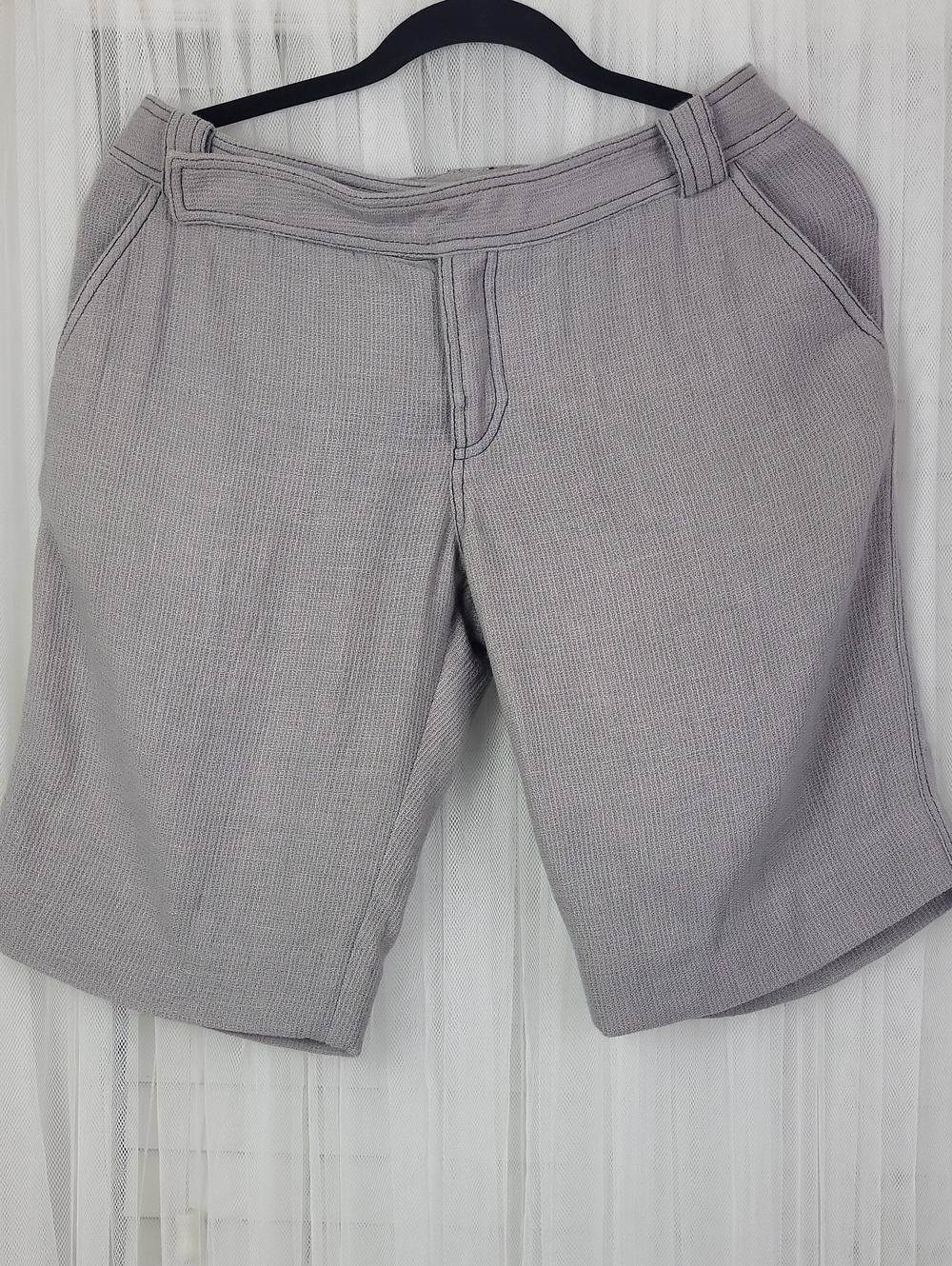 Proenza Schouler Light Gray Knit Bermuda Shorts. Size 6